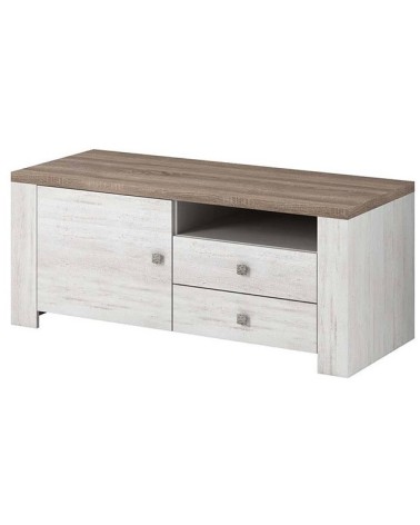 Meuble TV NEVADA 120 cm chêne blanc