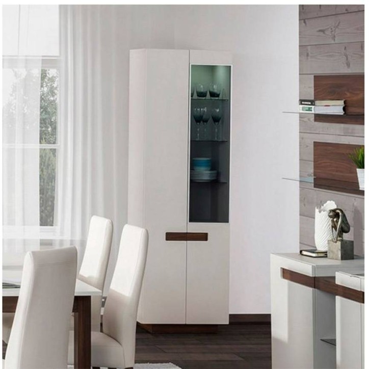 Vaisselier 2 portes KASHMIR 60 cm blanc