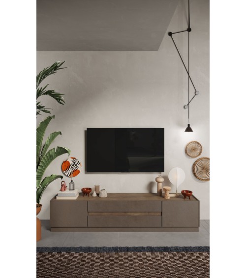 Meuble TV FANTASY Bronze/chêne Mercure 205 cm