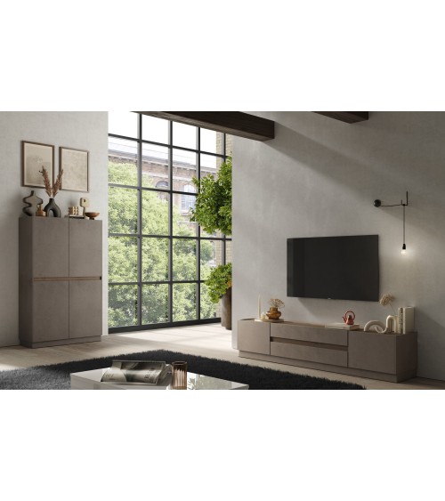 Meuble TV FANTASY Bronze/chêne Mercure 205 cm