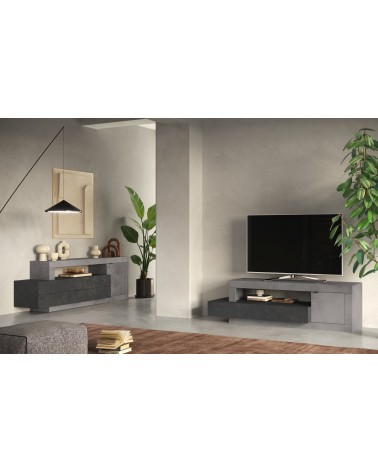 Meuble TV FREEDOM béton/plomb 160 cm