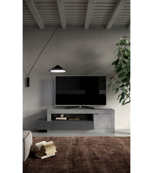 Meuble TV FREEDOM béton/plomb 160 cm