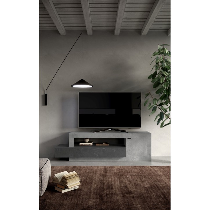 Meuble TV FREEDOM béton/plomb 160 cm