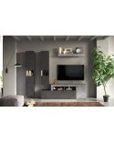 Ensemble meuble TV FREEDOM Béton/plomb 245 x 195 x 35 cm