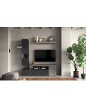 Ensemble meuble TV FREEDOM Béton/plomb 181 x 195 x 35 cm