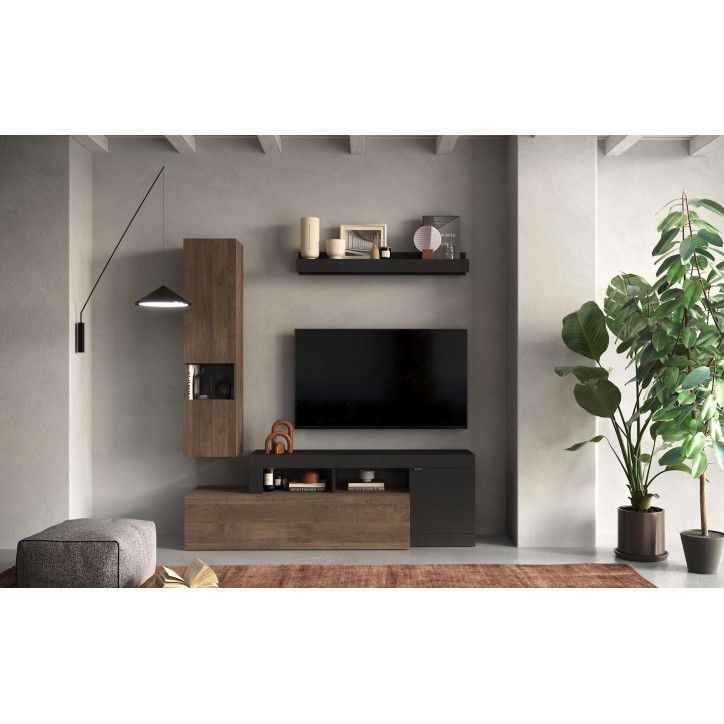 Ensemble meuble TV FREEDOM Lave/chêne Mercure 181 x 195 x 35 cm Ensemble meuble TV FREEDOM Lave/chêne Mercure 181 x 195 x 35 cm