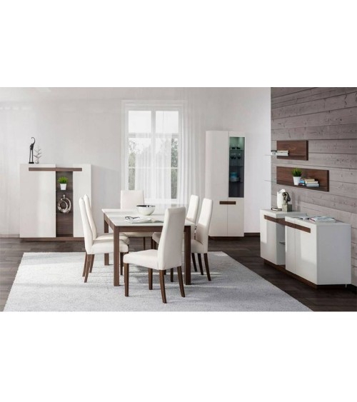 Vaisselier 2 portes KASHMIR 60 cm blanc