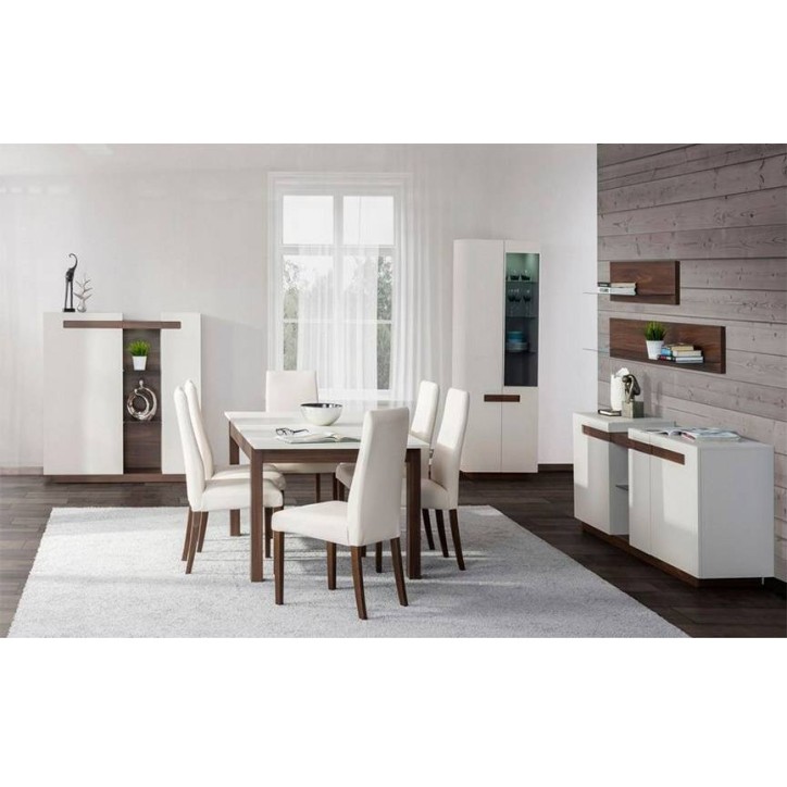 Vaisselier 2 portes KASHMIR 60 cm blanc