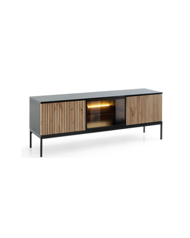 Meuble Tv  ODENSE 154 cm chêne et noir