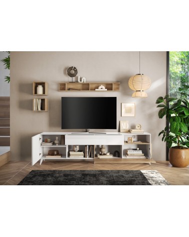 Meuble TV ANDORRE 240 cm 2 portes et 1 tiroir Coloris au choix