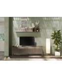 Meuble TV PAUL 240 cm Bronze et Mercure 4 portes