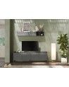 Meuble TV PAUL 240 cm Ardoise et Plomb 4 portes