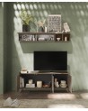 Meuble TV PAUL 180 cm Bronze et Mercure 3 portes