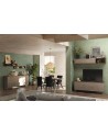Meuble TV PAUL 180 cm Bronze et Mercure 3 portes