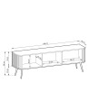 Meuble TV ROMA 168 cm Noir
