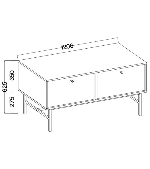 Meuble TV Kyoto beige 120 cm 2 portes