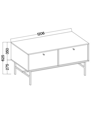 Meuble TV Kyoto beige 120 cm 2 portes