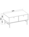 Meuble TV Kyoto graphite 120 cm 2 portes