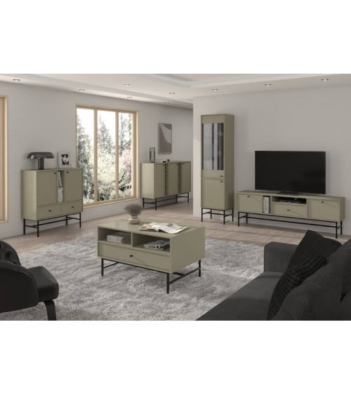 Meuble TV Tokyo vert eucalyptus 180 cm