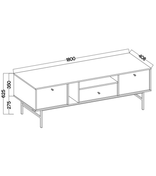 Meuble TV Tokyo vert eucalyptus 180 cm