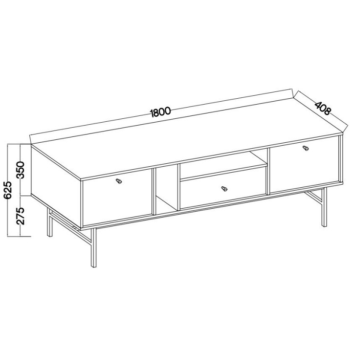 Meuble TV Tokyo vert eucalyptus 180 cm