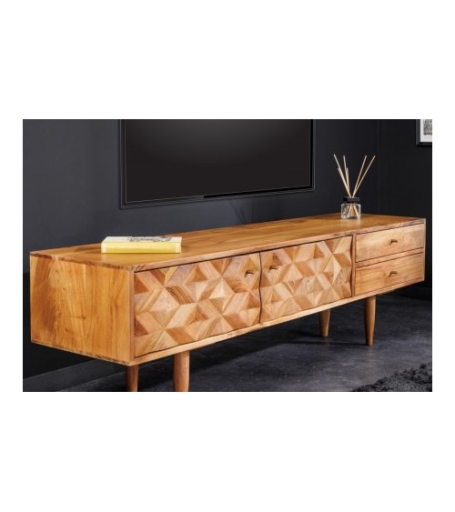 Meuble TV SOLARA en bois massif d'acacia