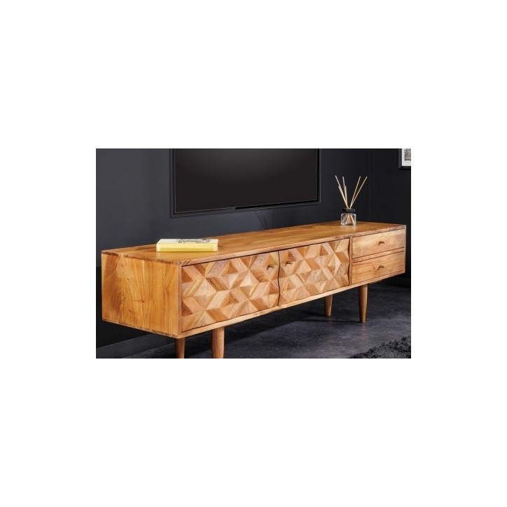 Meuble TV SOLARA en bois massif d'acacia