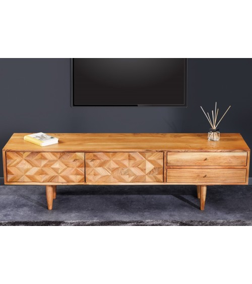 Meuble TV SOLARA en bois massif d'acacia