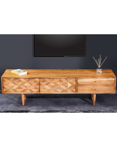 Meuble TV SOLARA en bois massif d'acacia