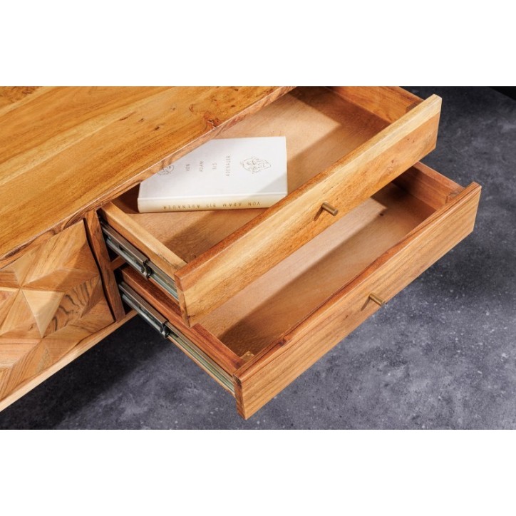 Meuble TV SOLARA en bois massif d'acacia