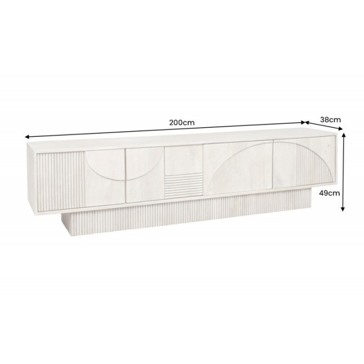 Meuble TV LUNA en bois de manguier et d'acacia