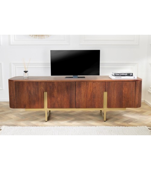 Meuble TV LINE II en bois massif de manguier