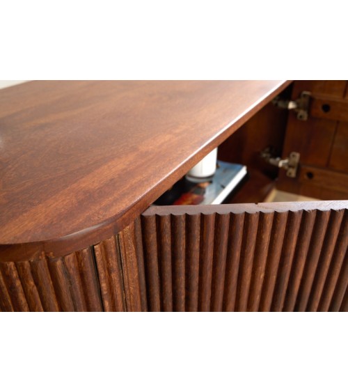 Meuble TV LINE II en bois massif de manguier