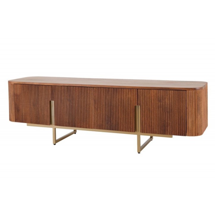 Meuble TV LINE II en bois massif de manguier