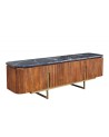 Meuble TV LINE III en bois massif de manguier + marbre