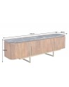 Meuble TV LINE III en bois massif de manguier + marbre