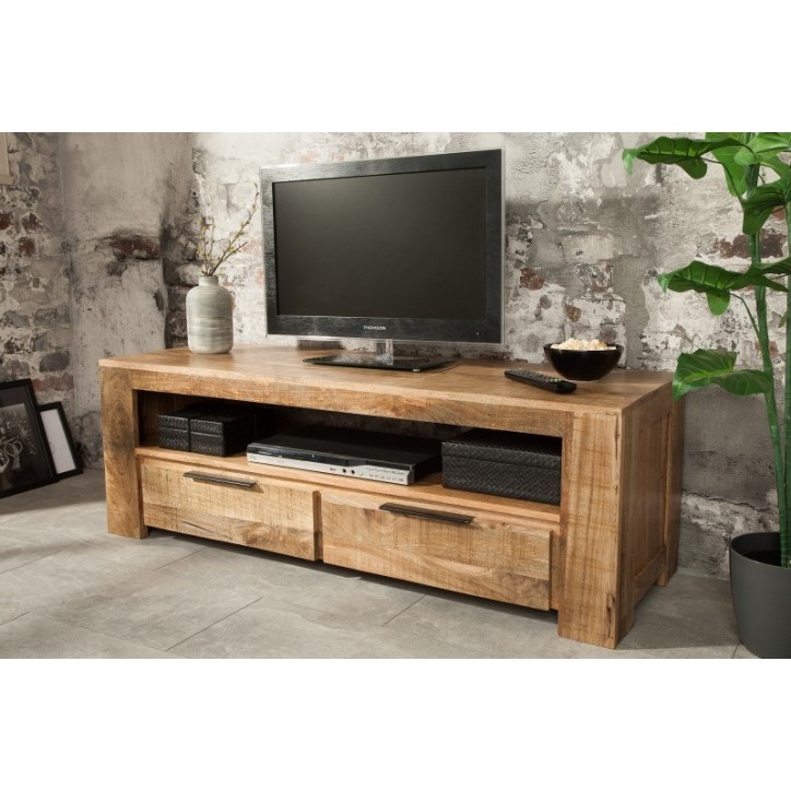 Meuble TV RUSTICO en bois massif de manguier 130 cm