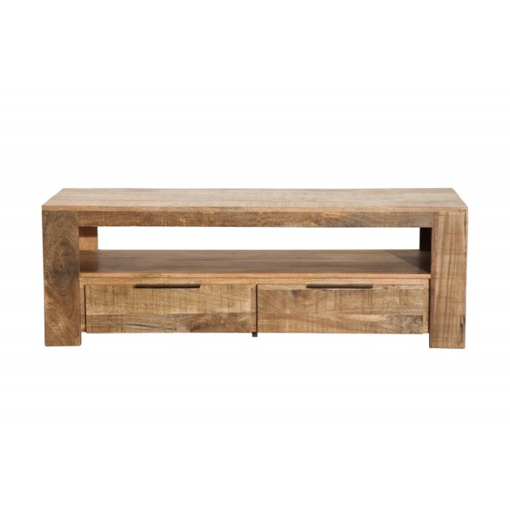 Meuble TV RUSTICO en bois massif de manguier 130 cm