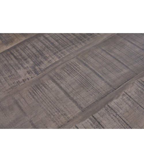 Meuble TV gris RUSTICO en bois massif de manguier