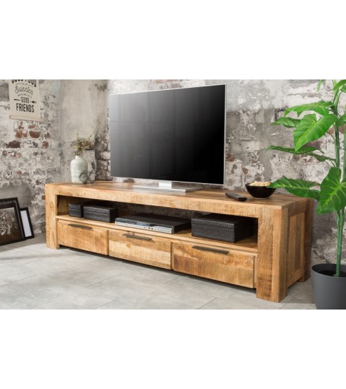Meuble TV RUSTICO en bois massif de manguier 170 cm