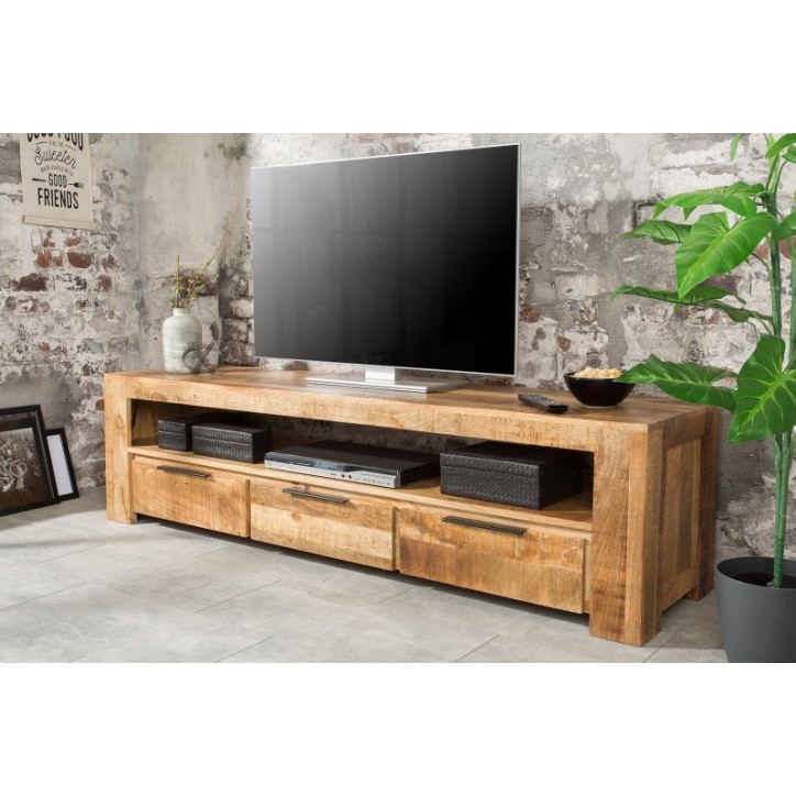 Meuble TV RUSTICO en bois massif de manguier 170 cm