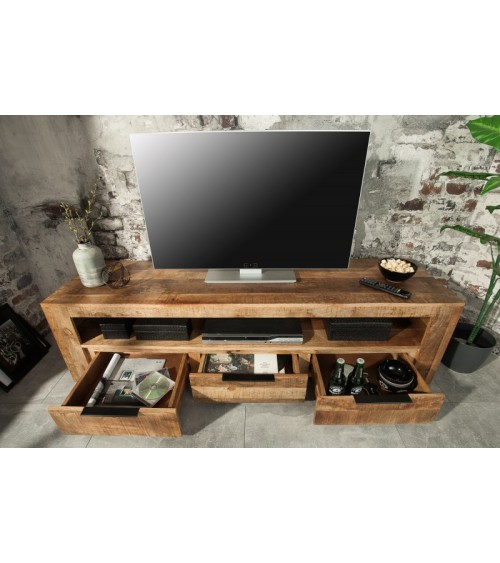 Meuble TV RUSTICO en bois massif de manguier 170 cm