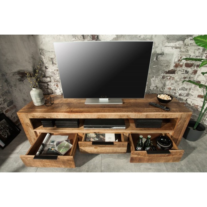 Meuble TV RUSTICO en bois massif de manguier 170 cm