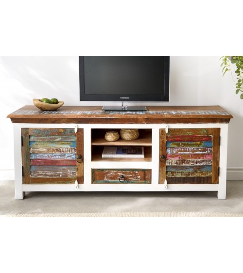 Meuble TV ECO II en bois recyclé et manguier