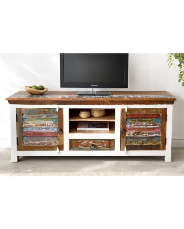 Meuble TV ECO II en bois recyclé et manguier