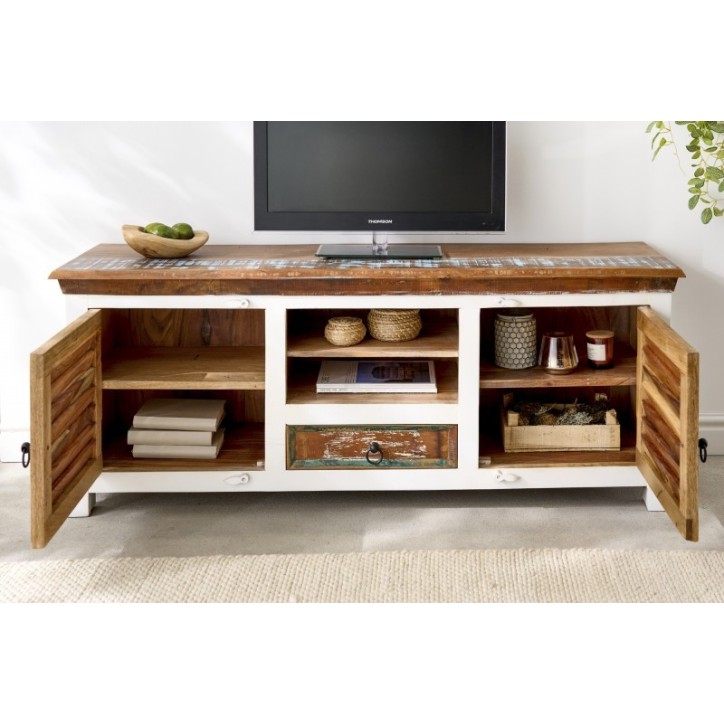 Meuble TV ECO II en bois recyclé et manguier