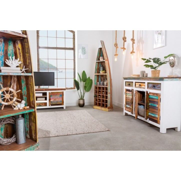 Meuble TV ECO II en bois recyclé et manguier