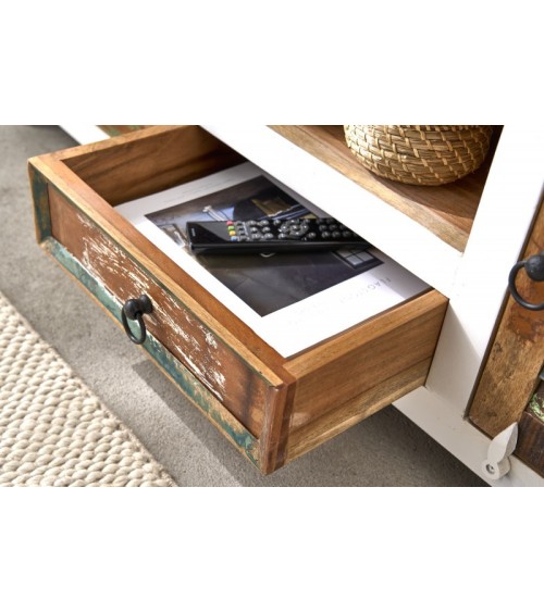 Meuble TV ECO II en bois recyclé et manguier