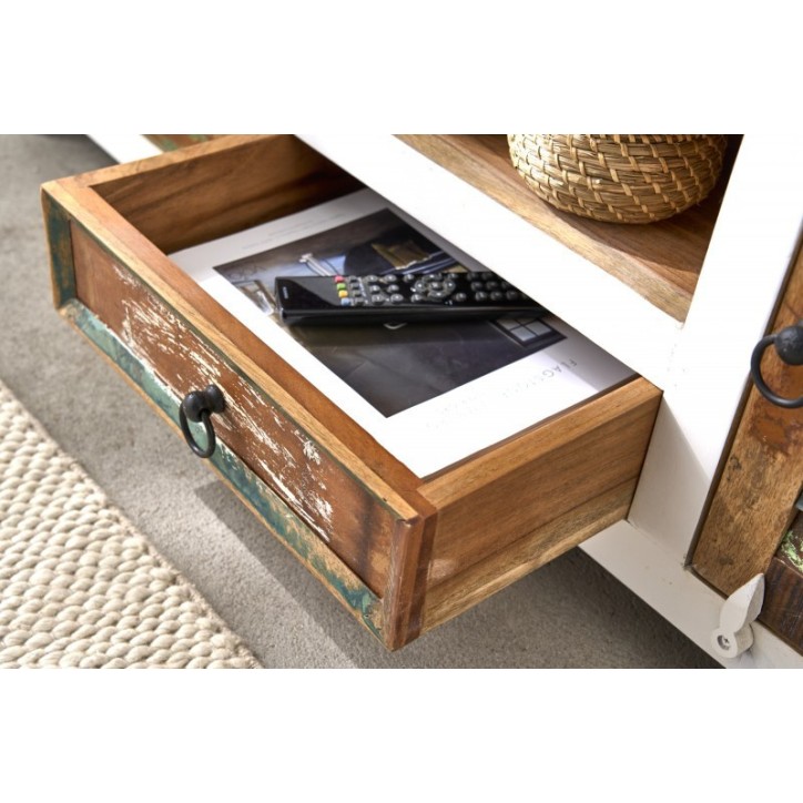 Meuble TV ECO II en bois recyclé et manguier