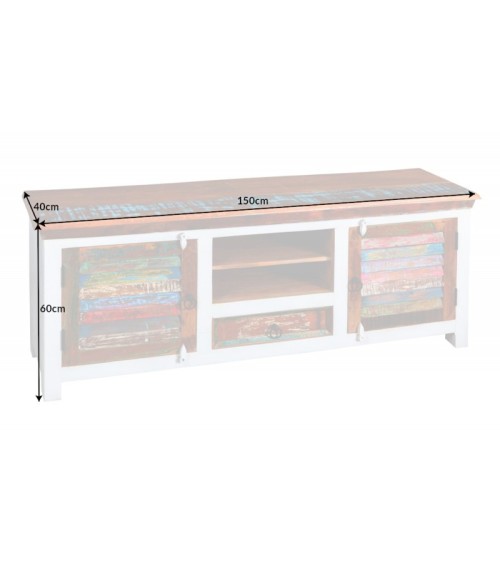 Meuble TV ECO II en bois recyclé et manguier